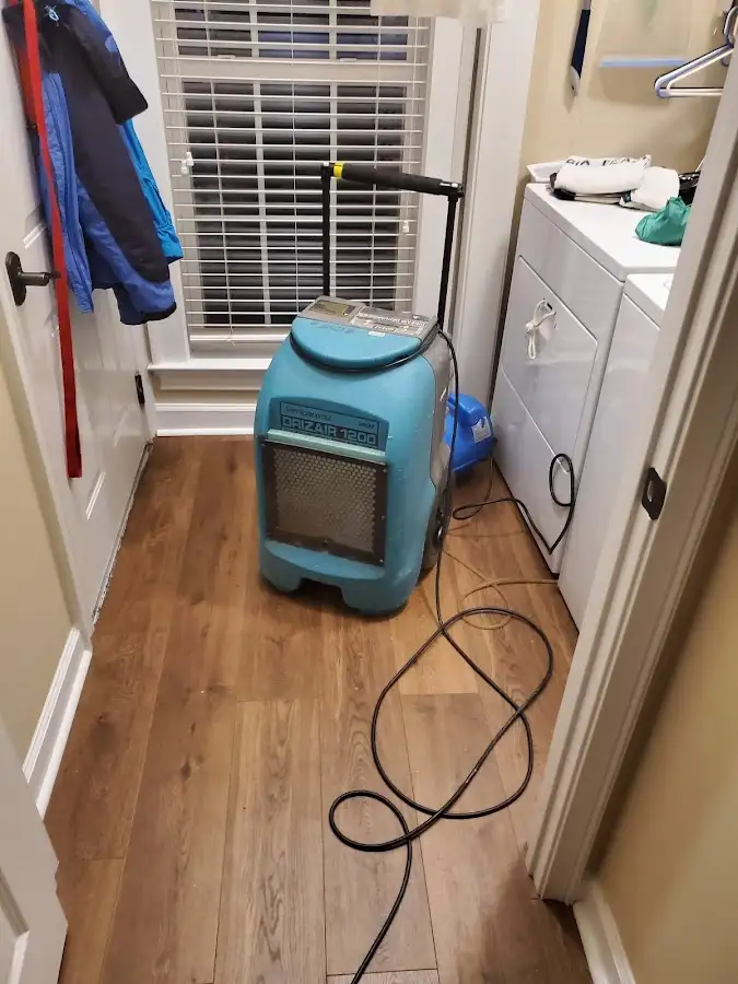 Commercial dehumidifier deployed for Flood Damage Cleanup in San Clemente